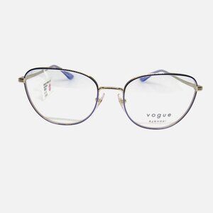 Vogue Womens Cat-Eye Eyeglasses Purple & Gold Frame 51-18 Lightweight Design‎